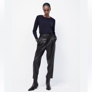Zara Black Faux Leather Pants